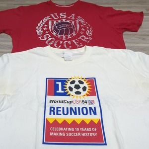 WORLD CUP USA 10 YEAR Réunion Shirt-Large & Red World Cup Brasil USA Shirt, Sz L